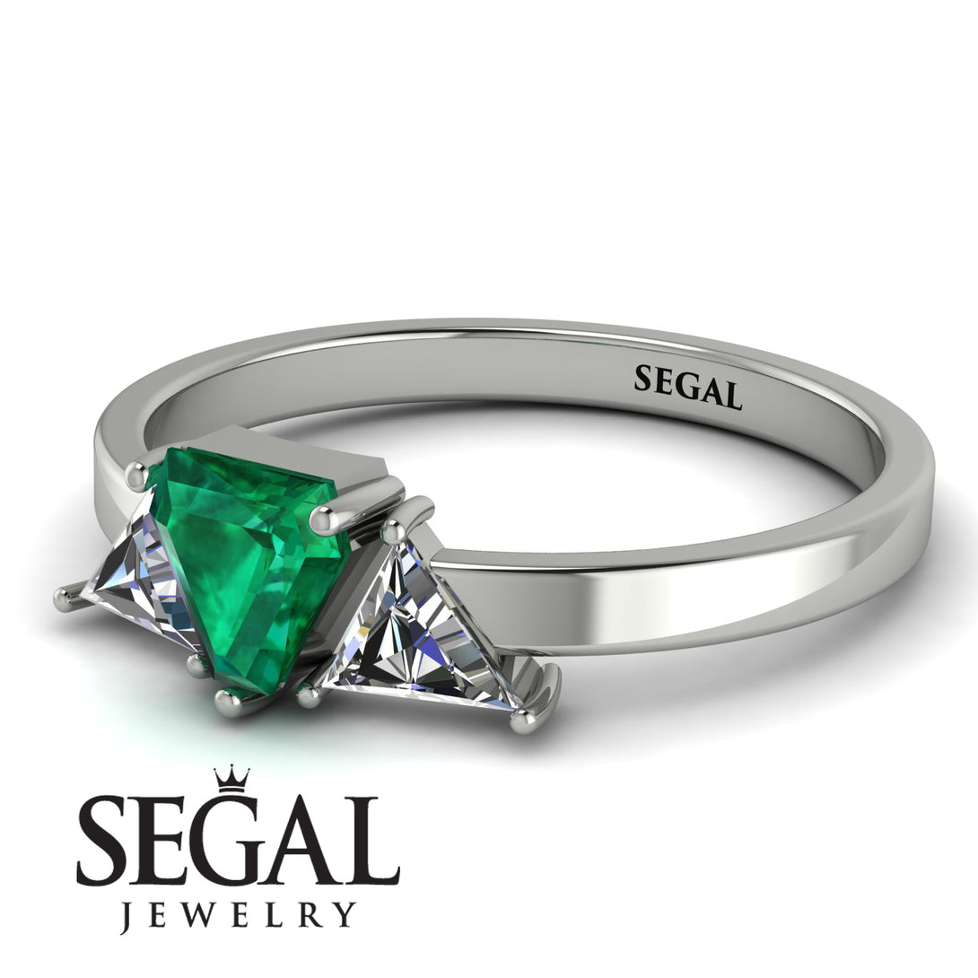 Triangle Emerald Engagement Ring - Molly No. 6