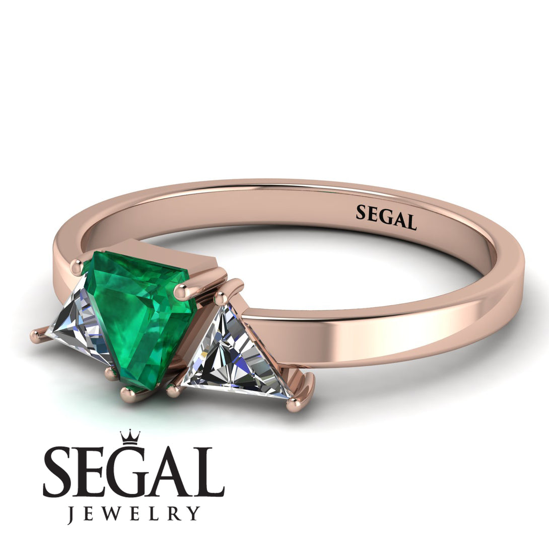 Triangle Emerald Engagement Ring - Molly No. 5