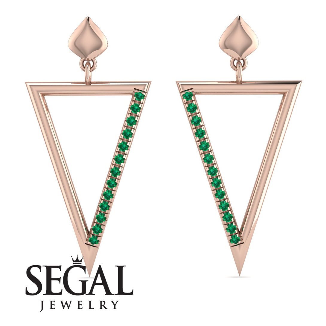 Triangle Emerald Stud Earrings - Amiyah No. 5