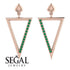 Triangle Emerald Stud Earrings - Amiyah No. 5