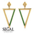 Triangle Emerald Stud Earrings - Amiyah No. 4