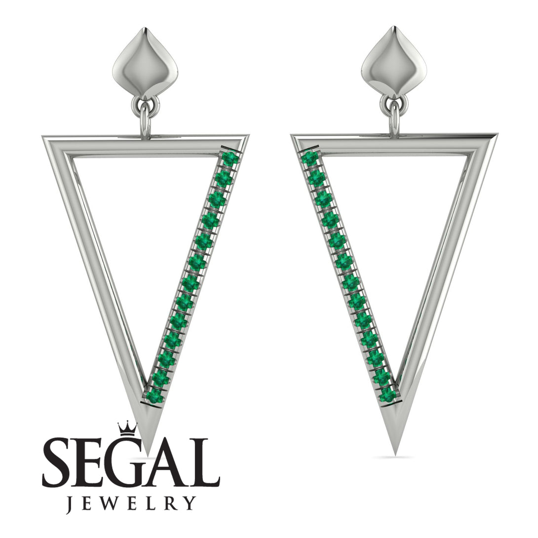 Triangle Emerald Stud Earrings - Amiyah No. 6