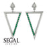 Triangle Emerald Stud Earrings - Amiyah No. 6