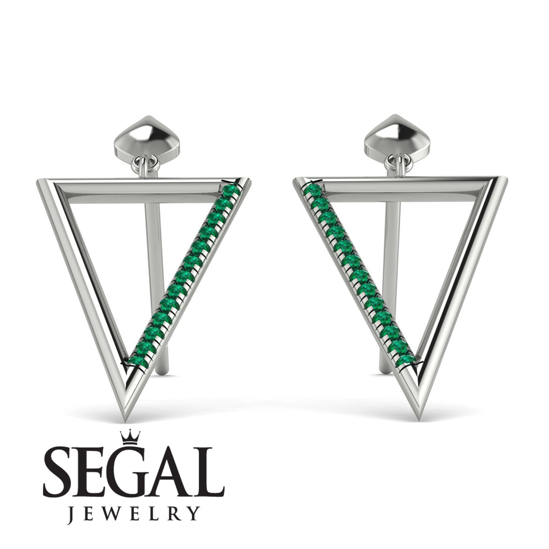 Triangle Emerald Stud Earrings - Amiyah No. 6
