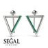 Triangle Emerald Stud Earrings - Amiyah No. 6