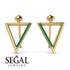 Triangle Emerald Stud Earrings - Amiyah No. 4