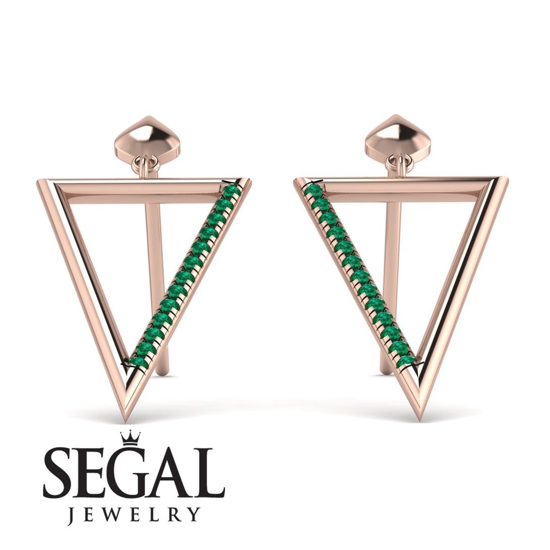 Triangle Emerald Stud Earrings - Amiyah No. 5