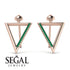 Triangle Emerald Stud Earrings - Amiyah No. 5