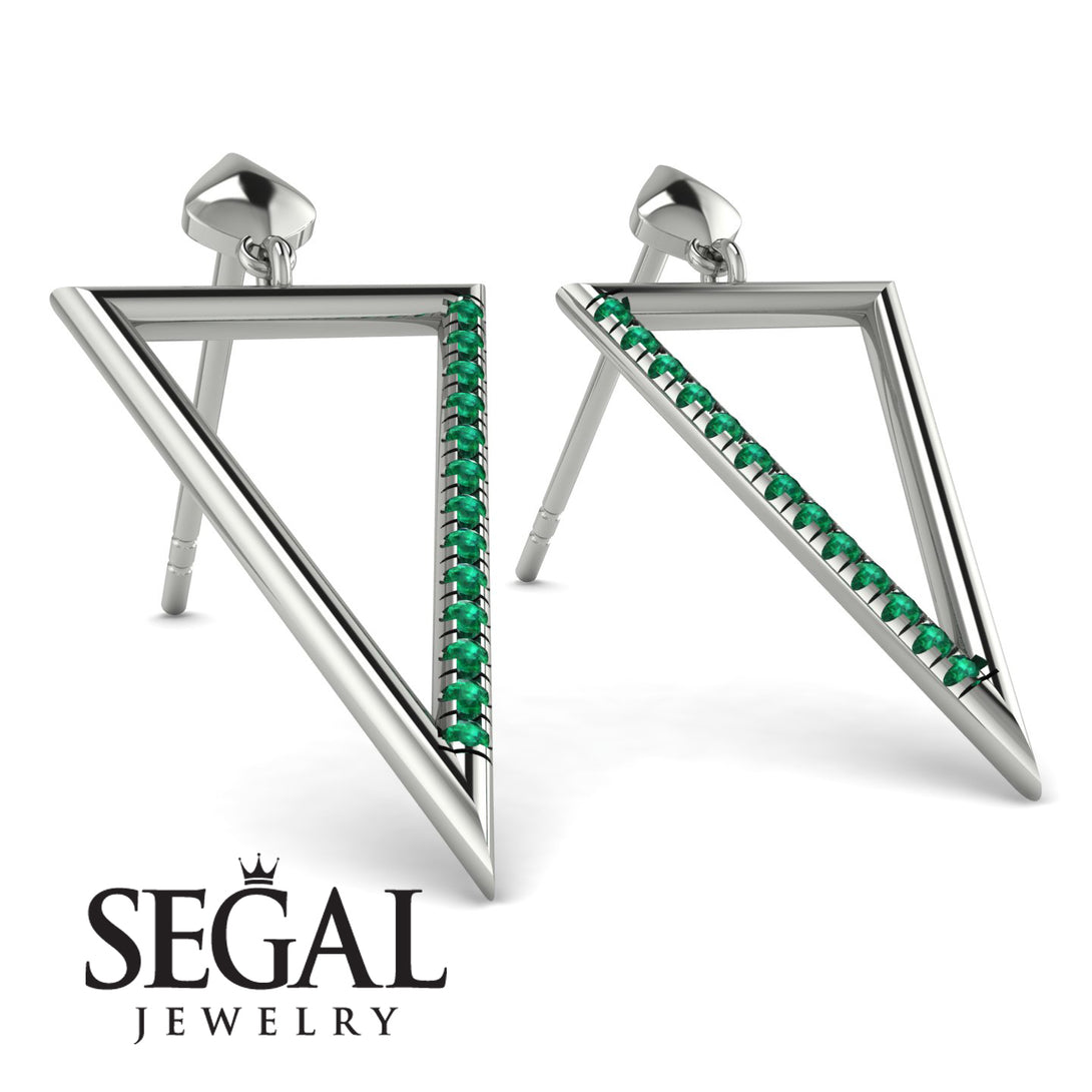 Triangle Emerald Stud Earrings - Amiyah No. 6
