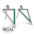 Triangle Emerald Stud Earrings - Amiyah No. 6