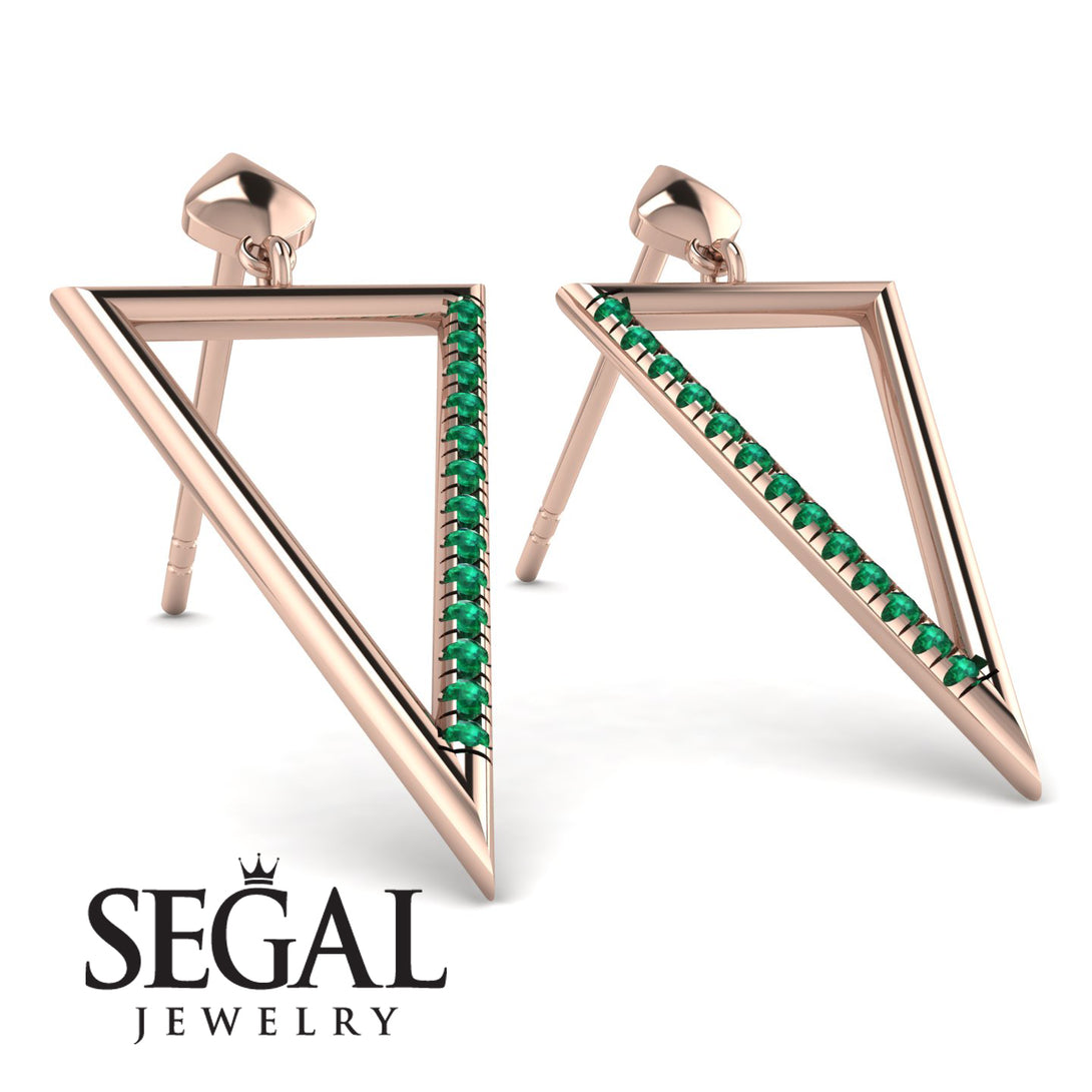 Triangle Emerald Stud Earrings - Amiyah No. 5