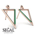 Triangle Emerald Stud Earrings - Amiyah No. 5