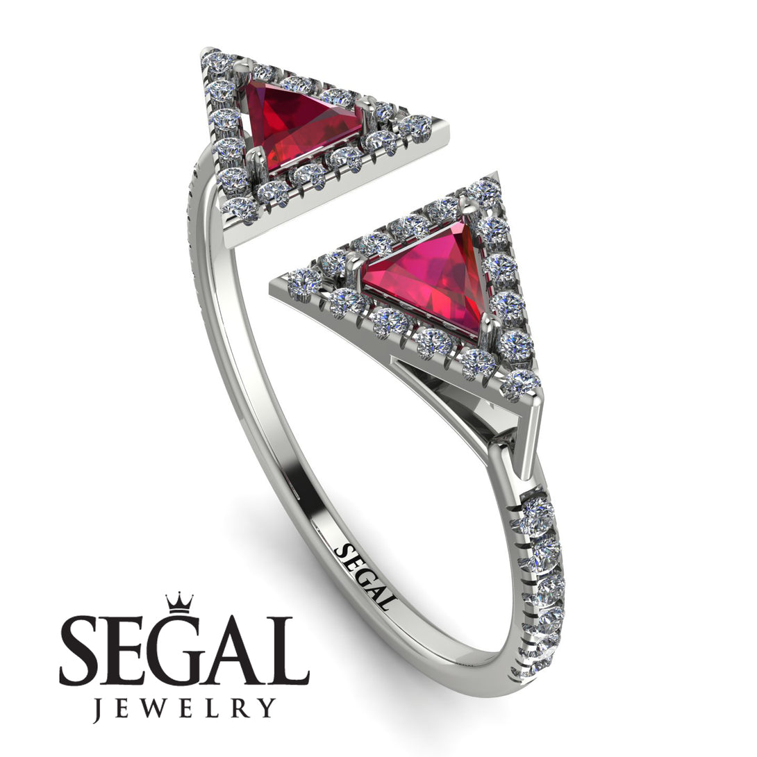 Triangle Ruby Open Ring - Nevaeh No. 12