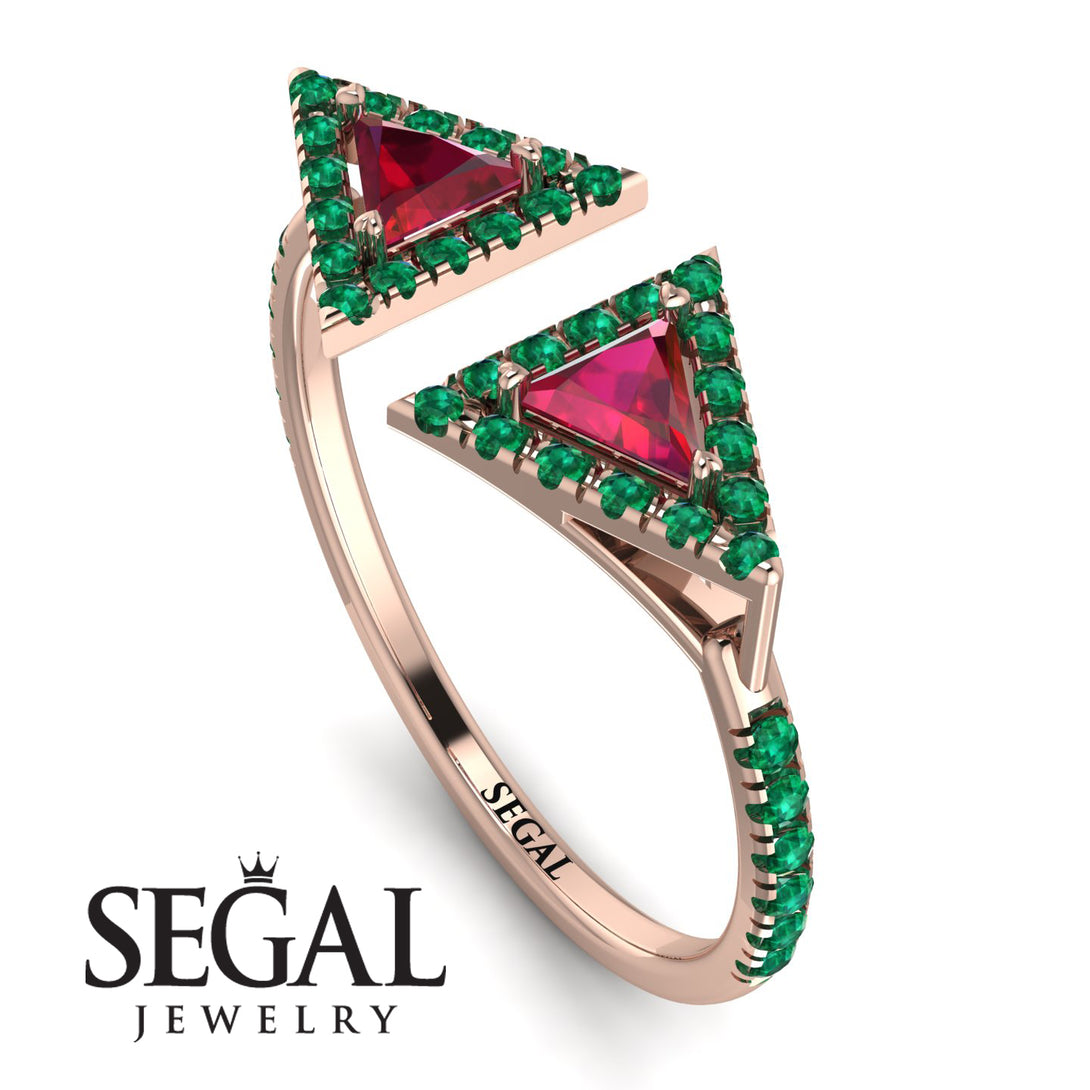 Triangle Ruby Open Ring - Nevaeh No. 26