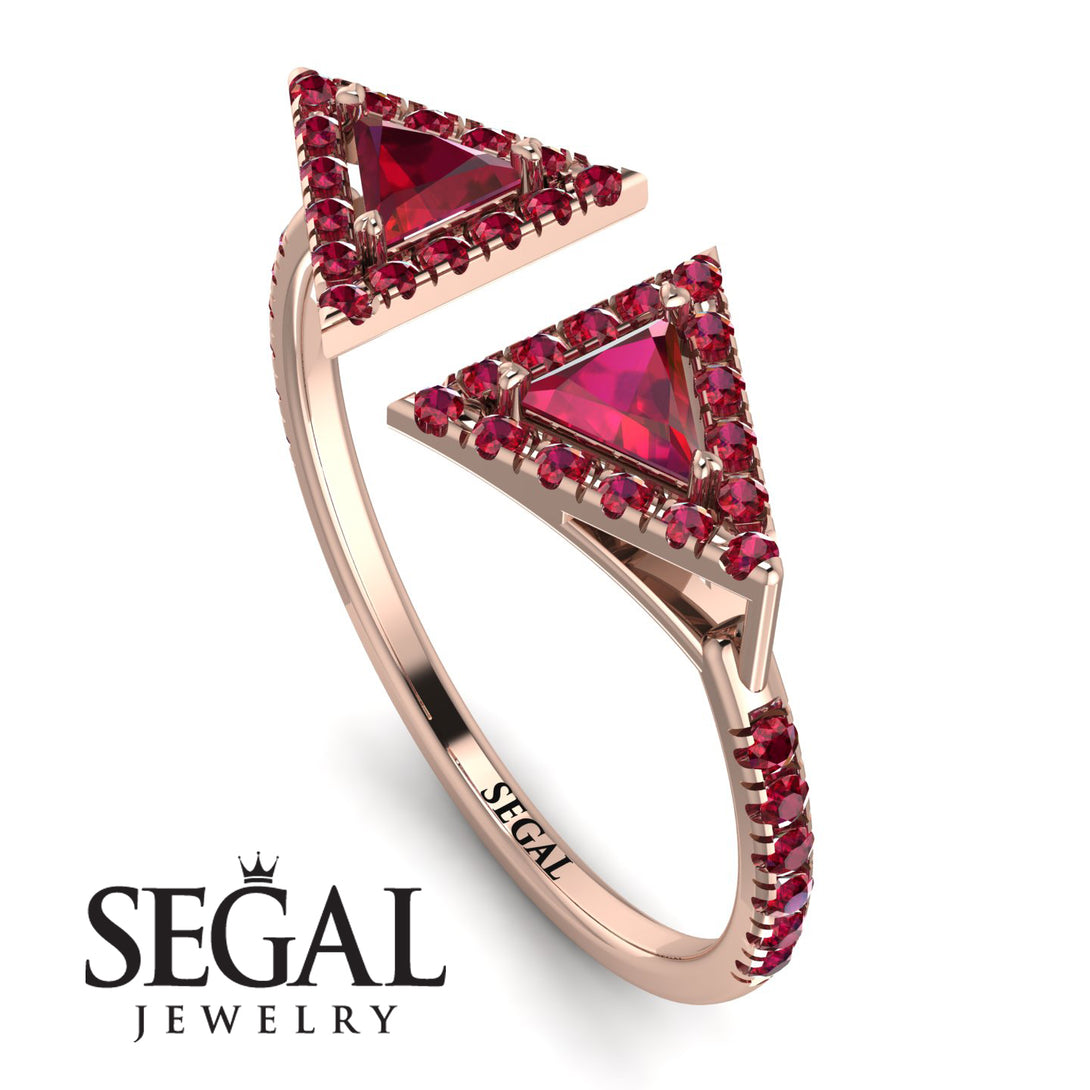 Triangle Ruby Open Ring - Nevaeh No. 56
