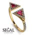 Triangle Ruby Open Ring - Nevaeh No. 10 image 2