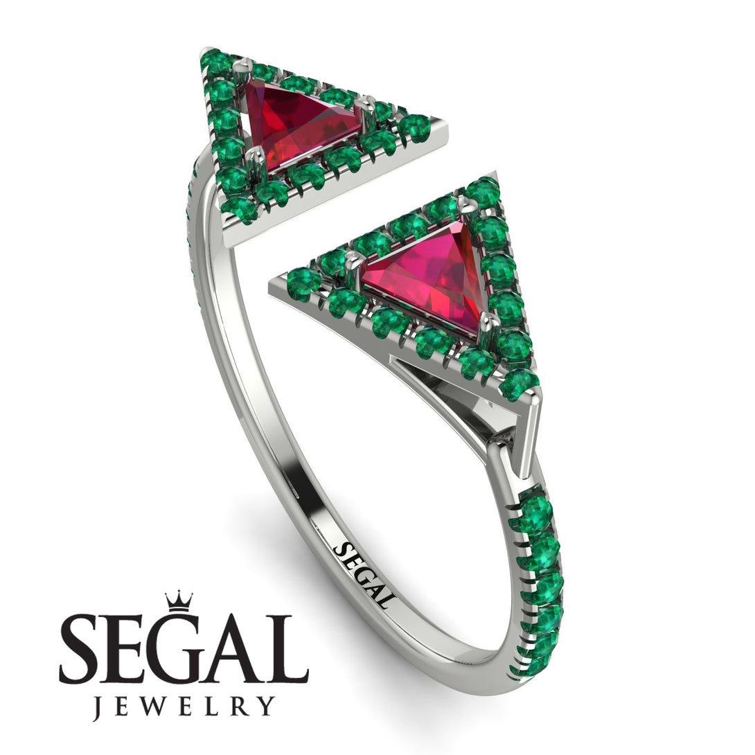 Triangle Ruby Open Ring - Nevaeh No. 27
