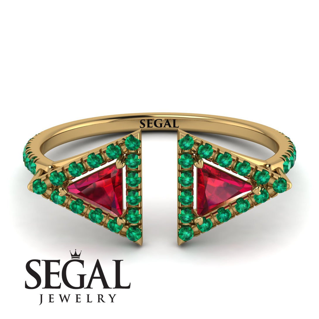 Triangle Ruby Open Ring - Nevaeh No. 25