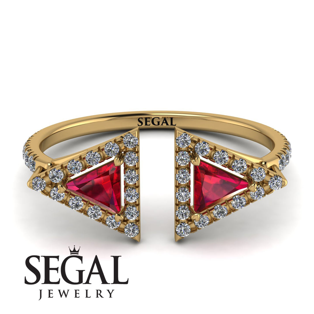 Triangle Ruby Open Ring - Nevaeh No. 10