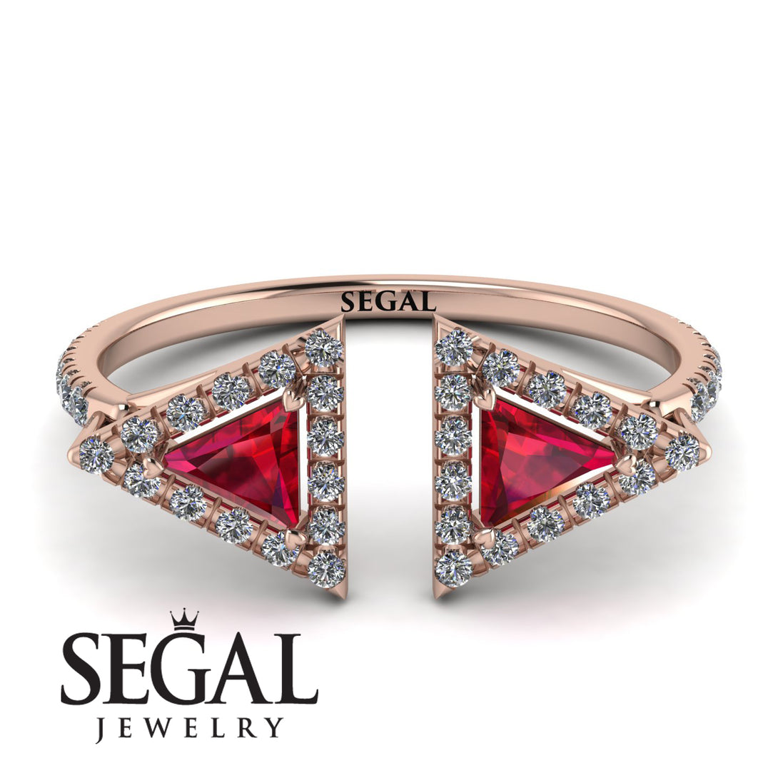 Triangle Ruby Open Ring - Nevaeh No. 11