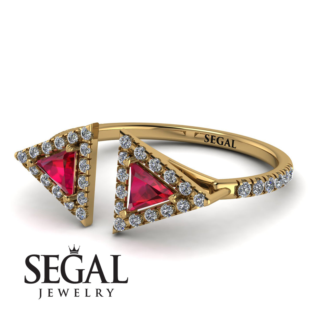 Triangle Ruby Open Ring - Nevaeh No. 10