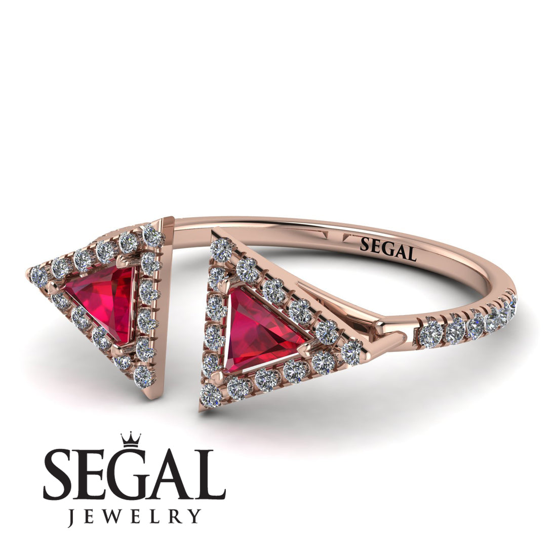 Triangle Ruby Open Ring - Nevaeh No. 11