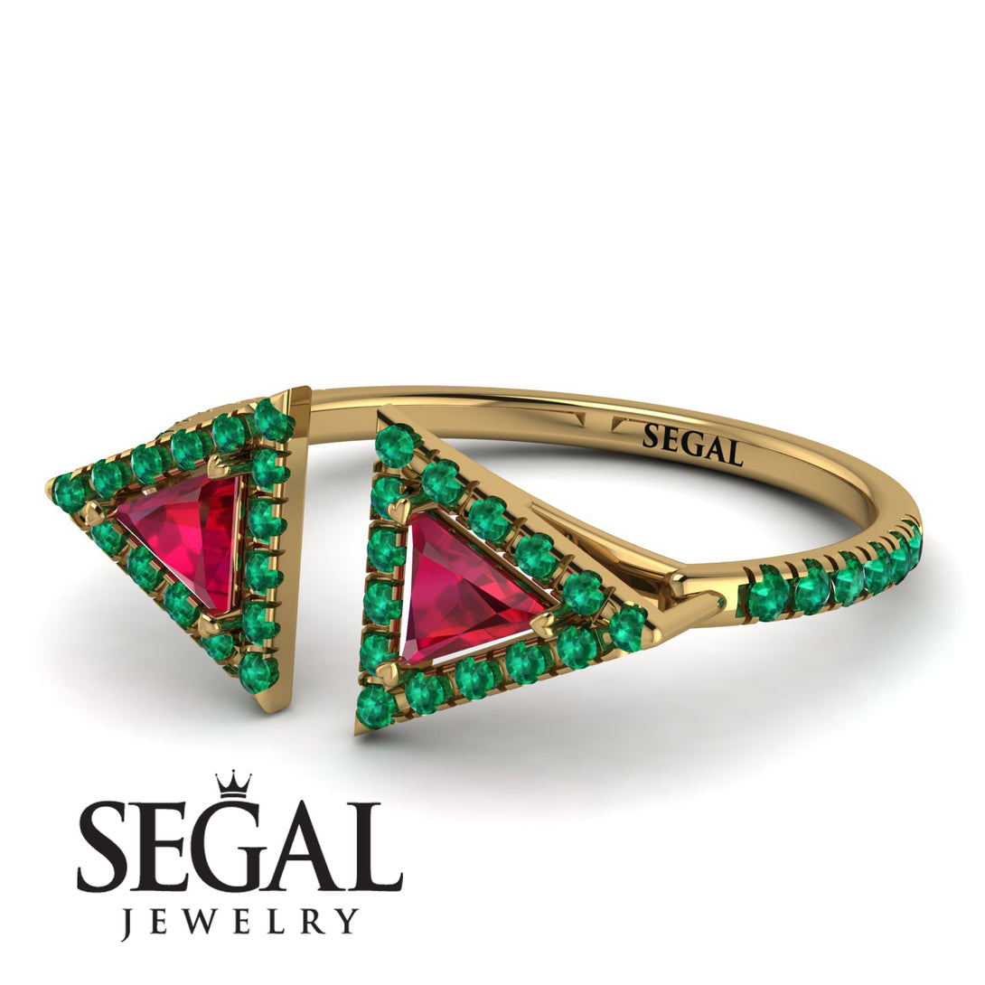 Triangle Ruby Open Ring - Nevaeh No. 25
