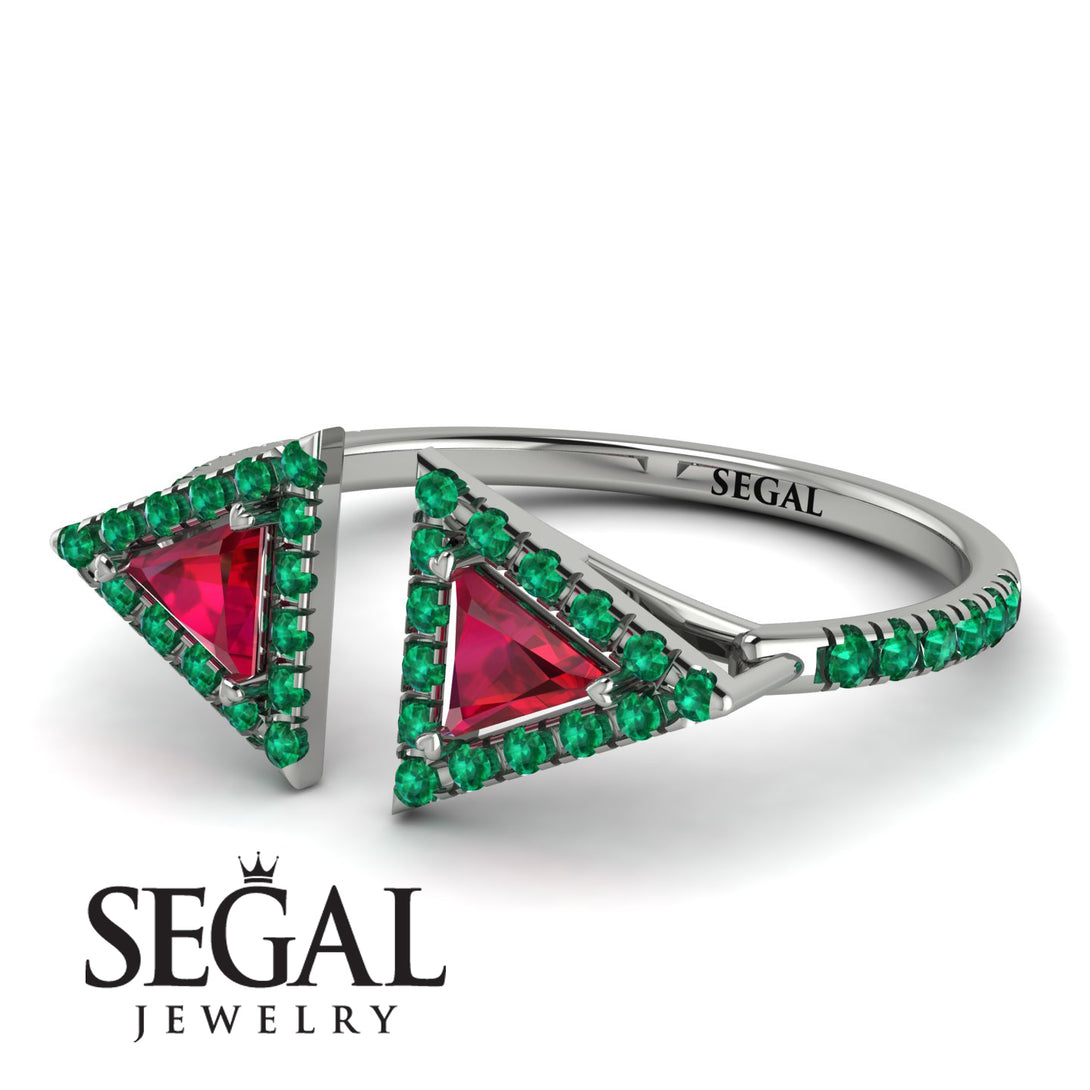 Triangle Ruby Open Ring - Nevaeh No. 27