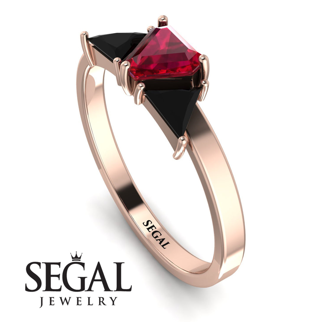 Triangle Ruby Engagement Ring - Molly No. 41