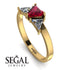 Triangle Ruby Engagement Ring - Molly No. 10