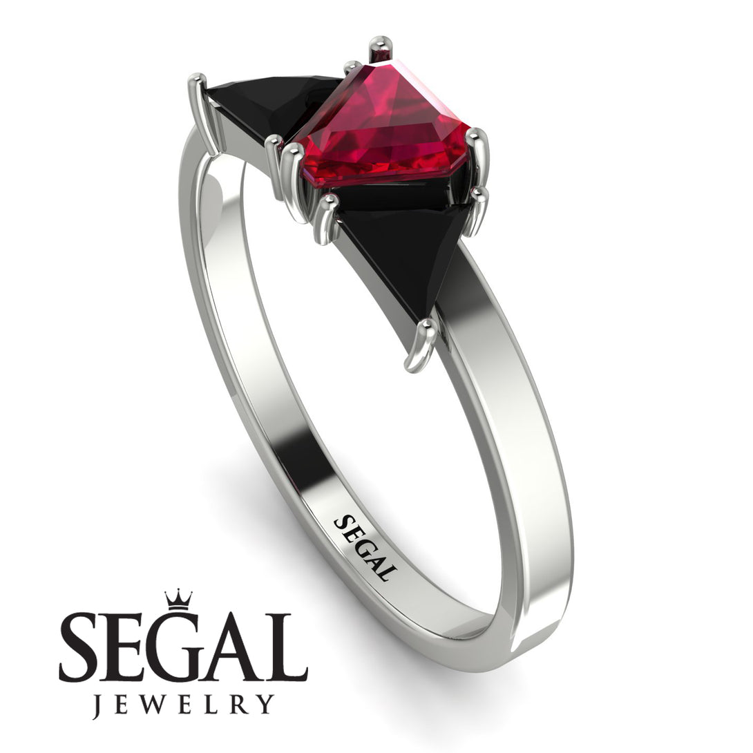 Triangle Ruby Engagement Ring - Molly No. 42
