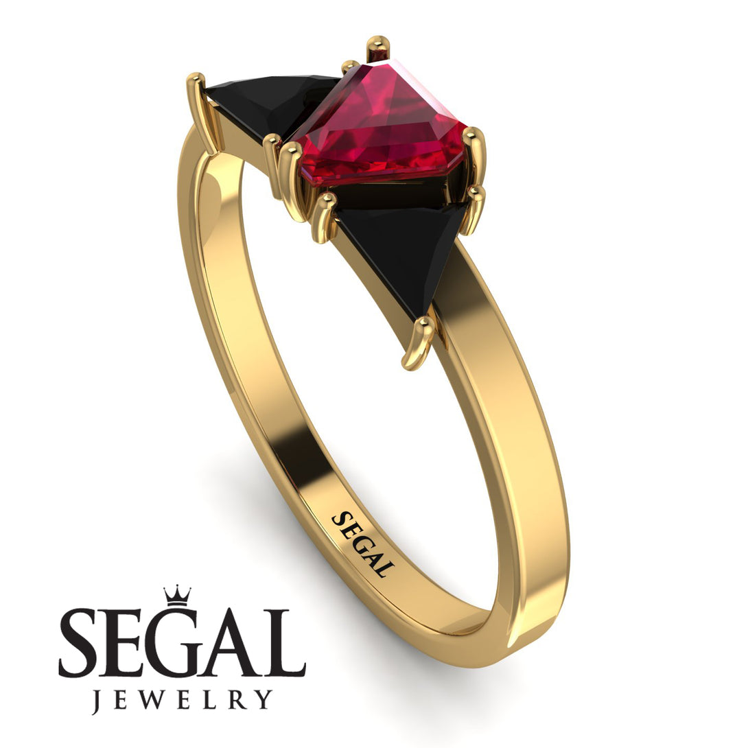 Triangle Ruby Engagement Ring - Molly No. 40