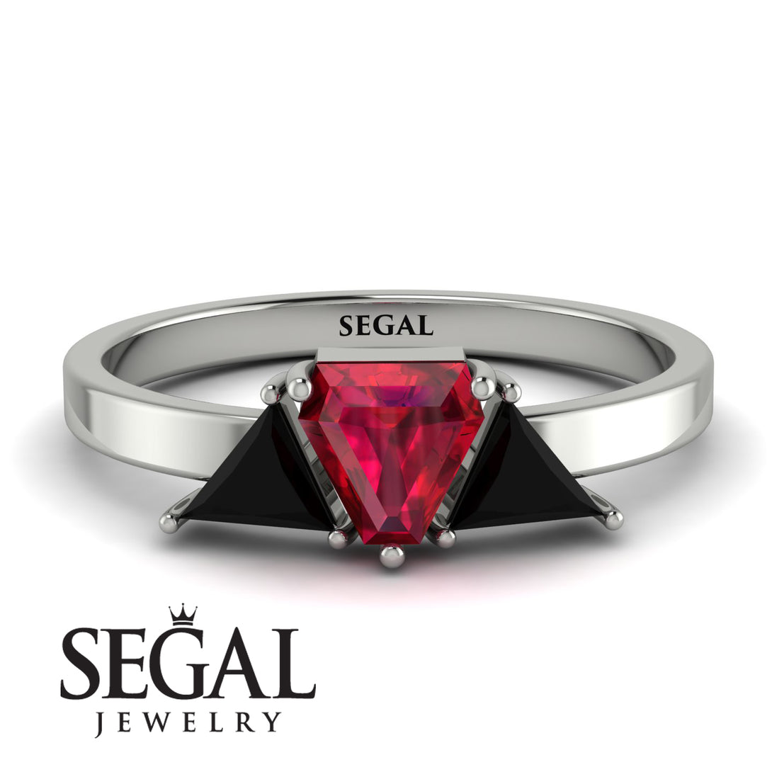 Triangle Ruby Engagement Ring - Molly No. 42