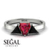 Triangle Ruby Engagement Ring - Molly No. 42