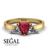Triangle Ruby Engagement Ring - Molly No. 10