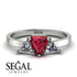 Triangle Ruby Engagement Ring - Molly No. 12
