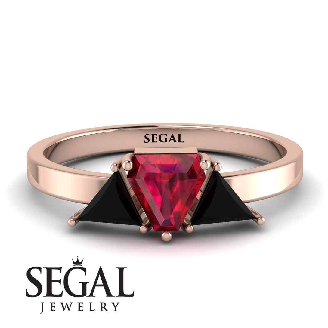 Triangle Ruby Engagement Ring - Molly No. 41