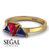 Triangle Ruby Engagement Ring - Molly No. 70