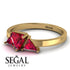 Triangle Ruby Engagement Ring - Molly No. 55