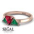 Triangle Ruby Engagement Ring - Molly No. 26