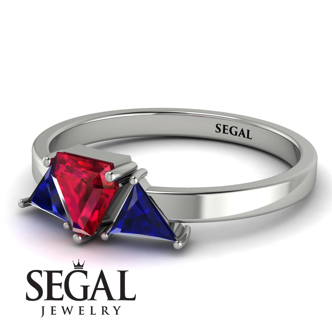 Triangle Ruby Engagement Ring - Molly No. 72