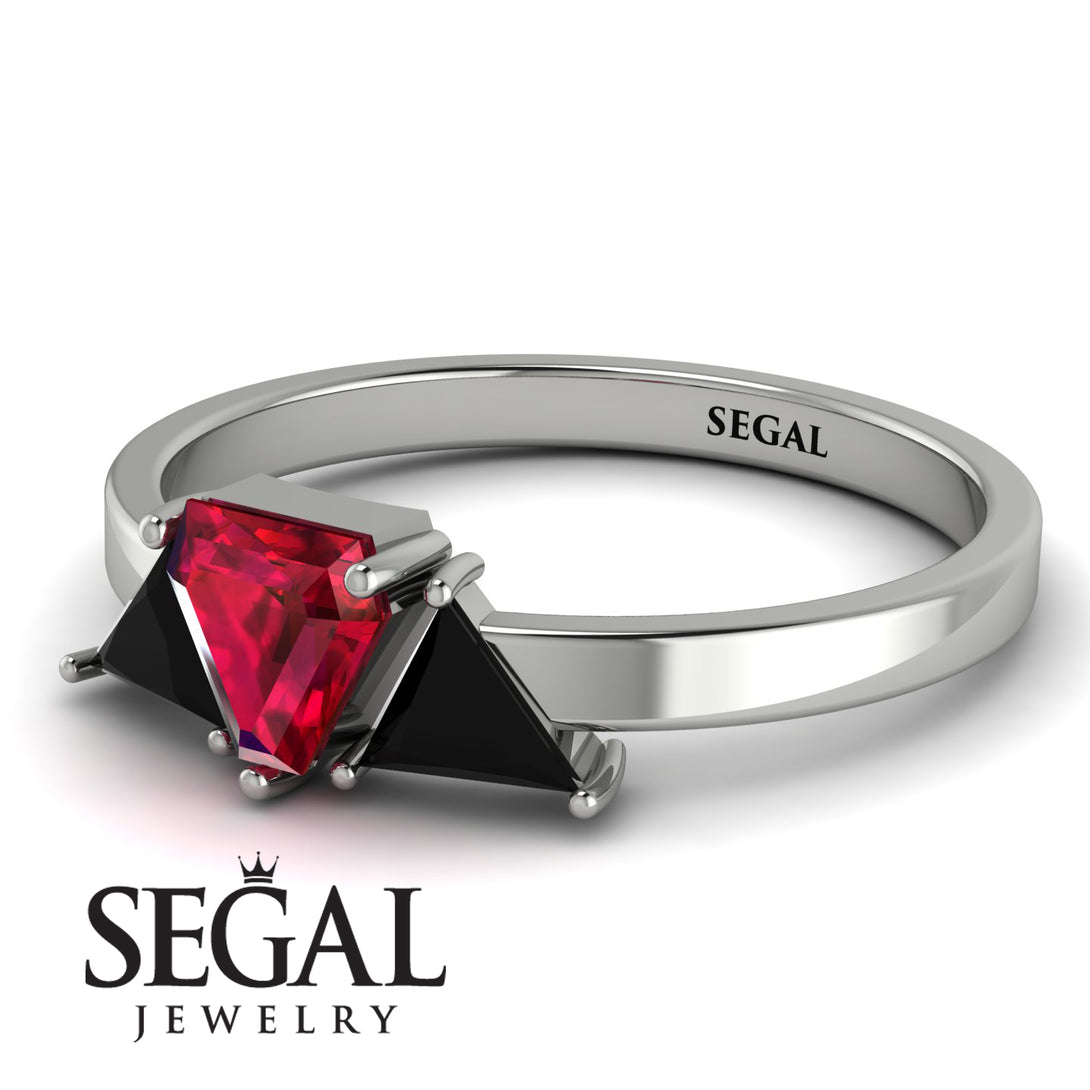 Triangle Ruby Engagement Ring - Molly No. 42