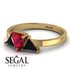Triangle Ruby Engagement Ring - Molly No. 40