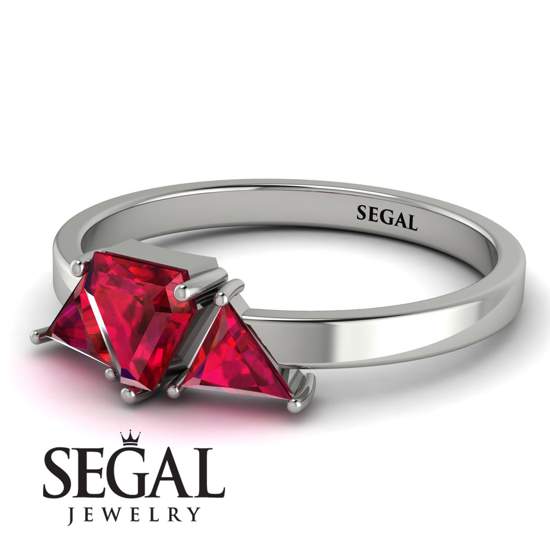 Triangle Ruby Engagement Ring - Molly No. 57