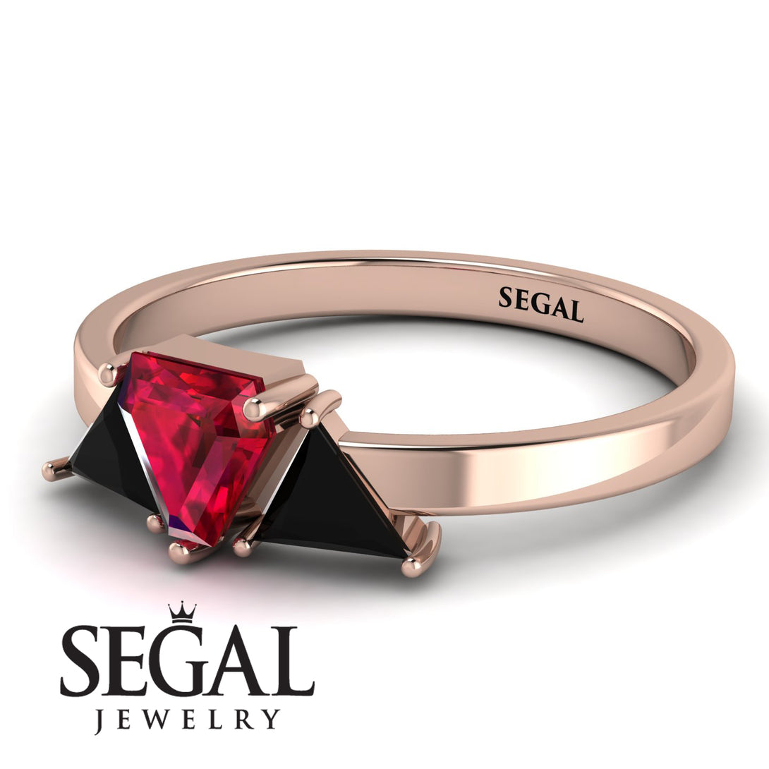 Triangle Ruby Engagement Ring - Molly No. 41