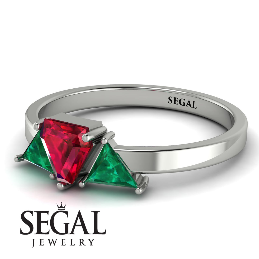 Triangle Ruby Engagement Ring - Molly No. 27