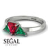 Triangle Ruby Engagement Ring - Molly No. 27