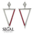 Triangle Ruby Stud Earrings - Amiyah No. 12