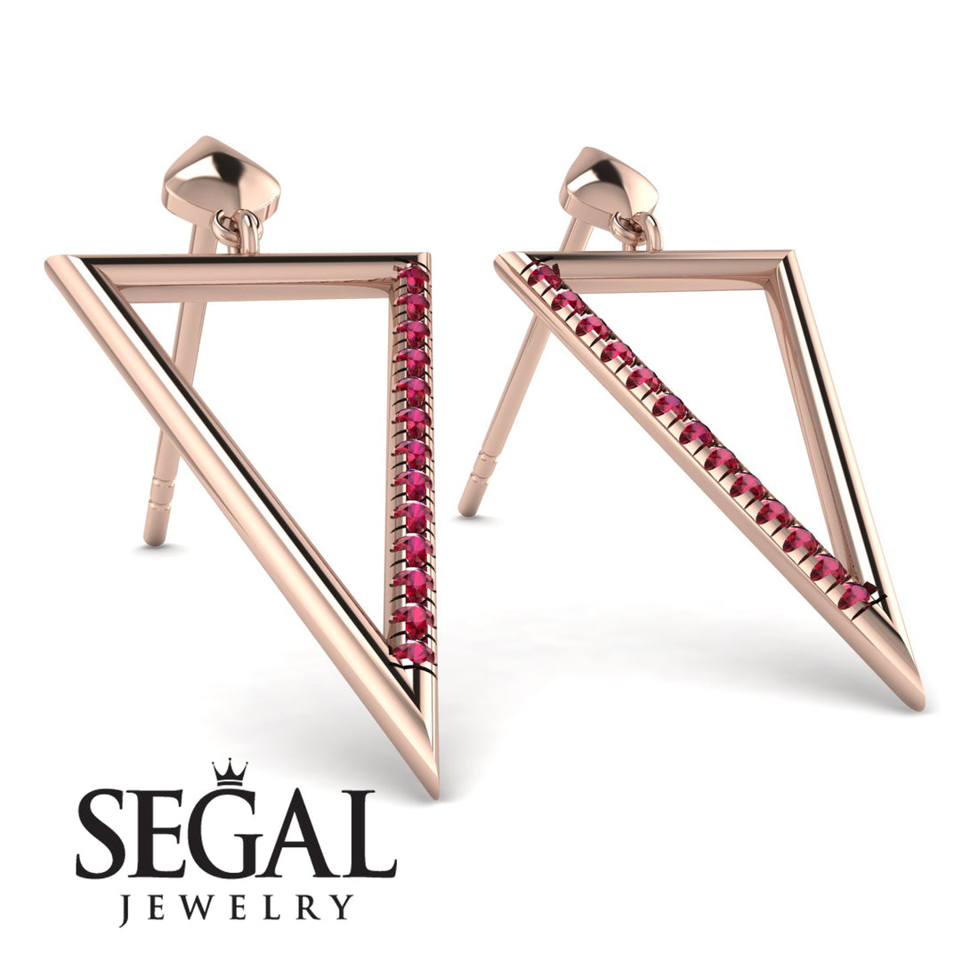 Triangle Ruby Stud Earrings - Amiyah No. 11