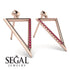 Triangle Ruby Stud Earrings - Amiyah No. 11
